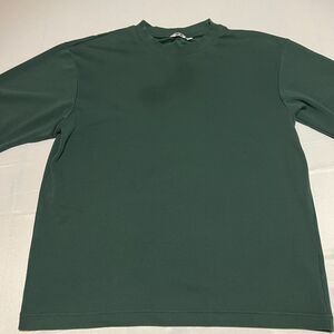 Uniqlo U Airism Oversized Cotton Blend Half Sleeve T-Shirt M Green